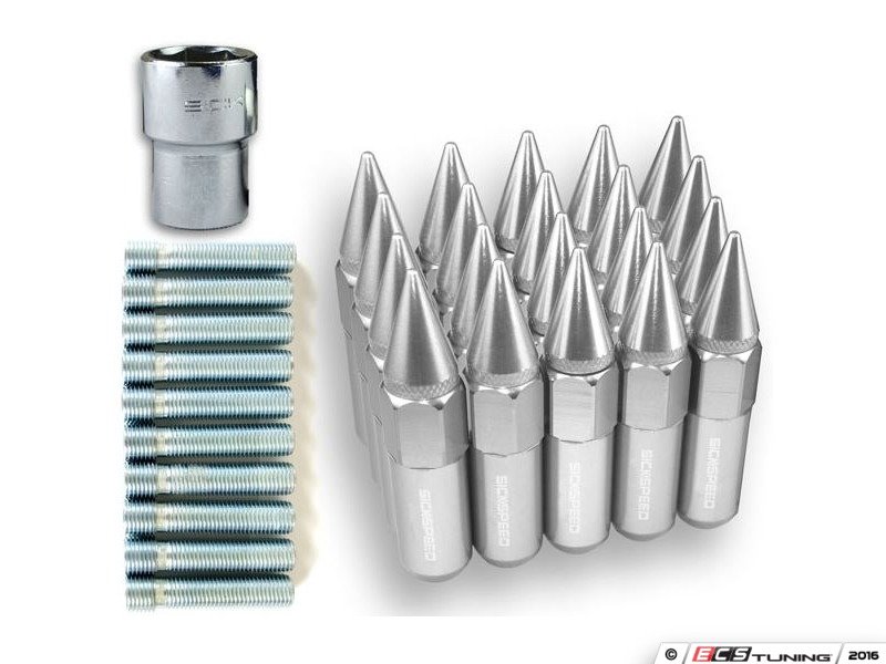Sickspeed 20POLSPKWSCAALCK Locking Spike Lugs Nuts With Stud