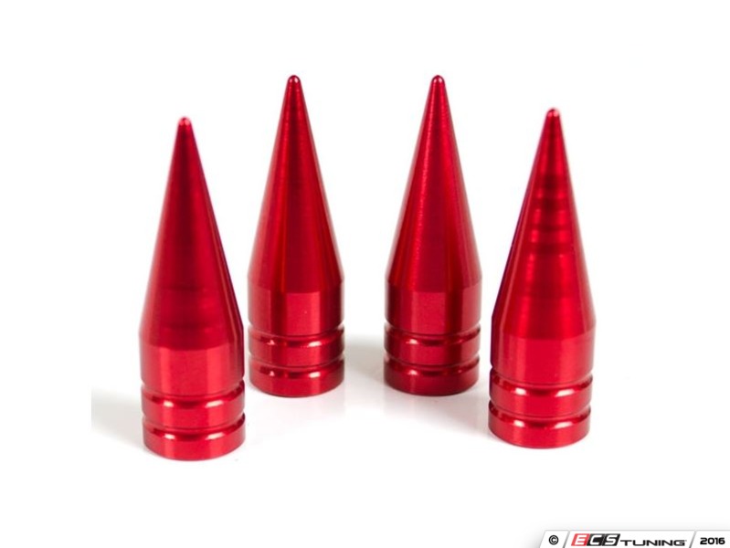 2pc Red Long Spiked Valve Stem Caps – Metal Threaded For Rims/Wheels/Tires – SICKSPEED