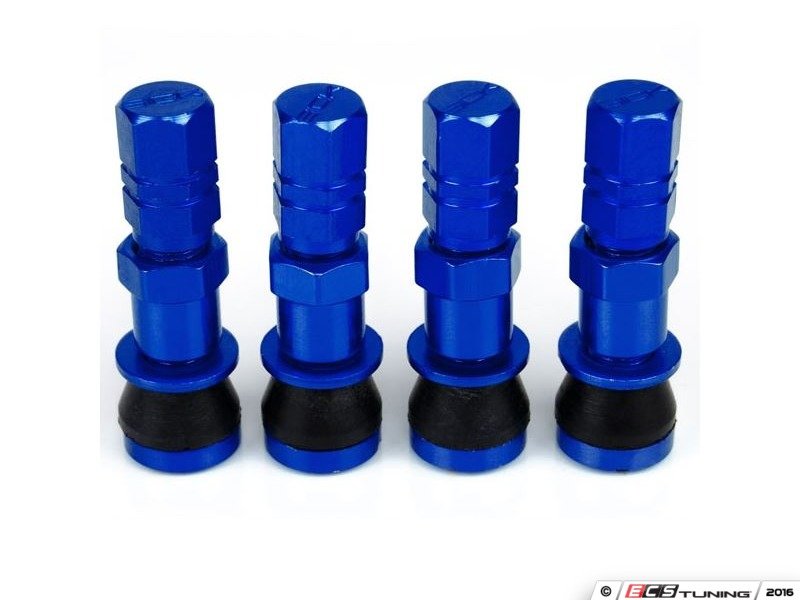 Sickspeed 4PCVSW/CAPBLU Aluminum Valve Stems With Hex Caps Blue