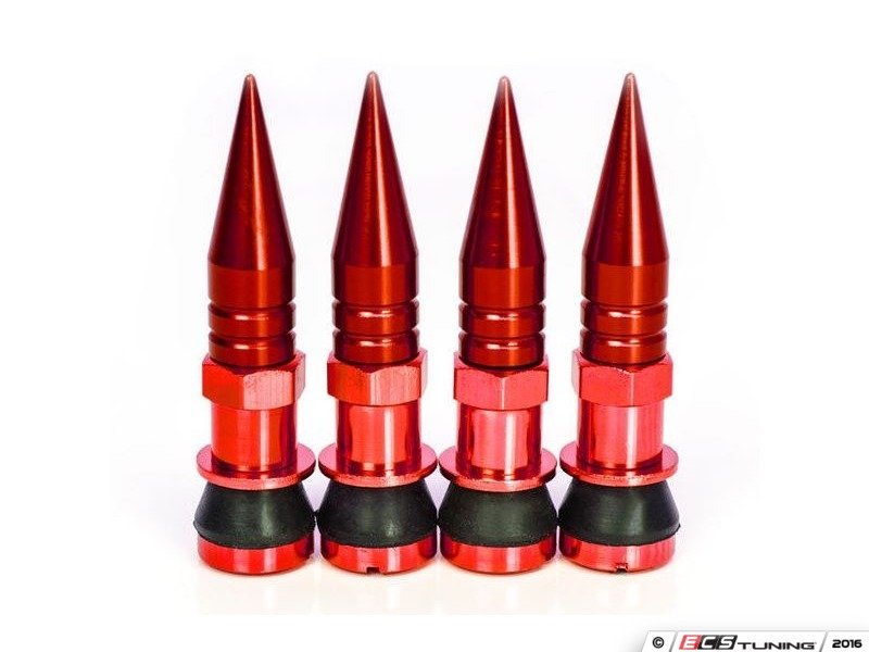 Sickspeed 4PCVSW/SPKRED Aluminum Valve Stems With Spike Caps Red