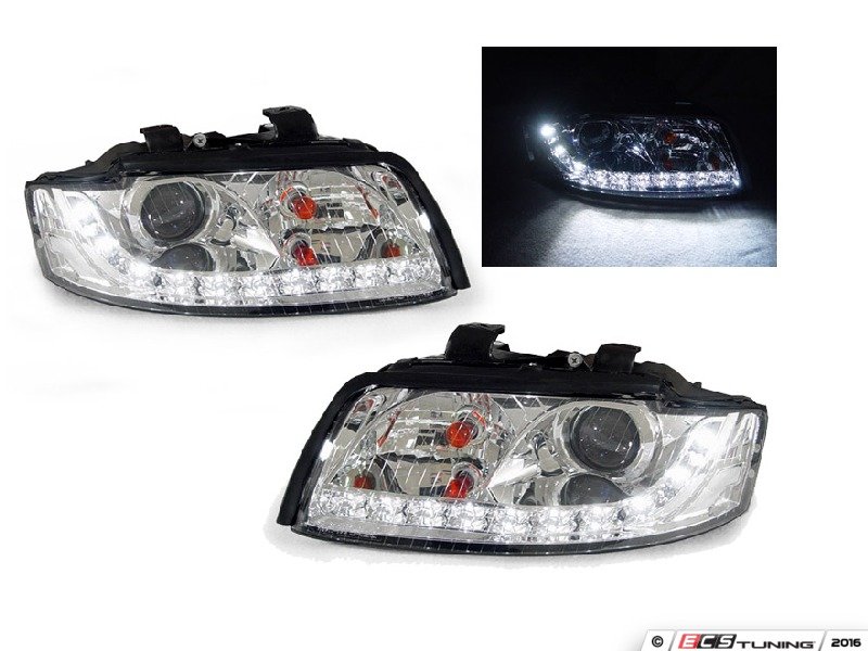 Depo D461103PLDEM1 DRL BiXenon Headlight Set Chrome (NO LONGER