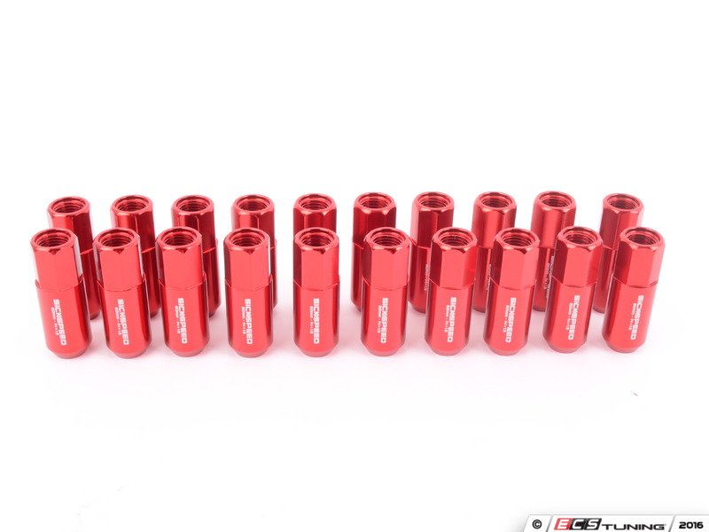 Sickspeed 20PC60REDSPKLKM Locking Spiked Lug Nuts Red