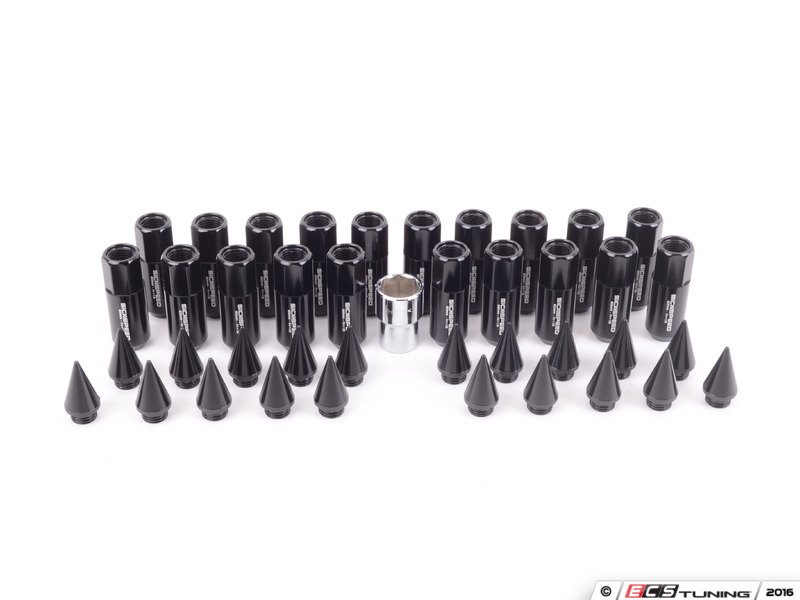 Sickspeed 20PC60BLKSPKlkM Locking Spiked Lug Nuts Black