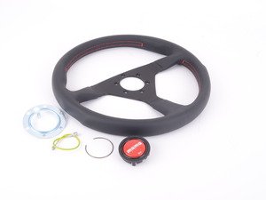ES#3135805 - MCL35BK3B - MOMO Montecarlo Steering Wheel - Red Stitch 350mm - Customize your driving experience with this fine leather steering wheel - MOMO - Audi BMW Volkswagen Mercedes Benz MINI Porsche