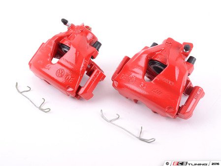 ES#3148871 - S2014 - Front Brake Calipers - Pair - Restore braking performance with red powdercoated parts. - Power Stop - Volkswagen