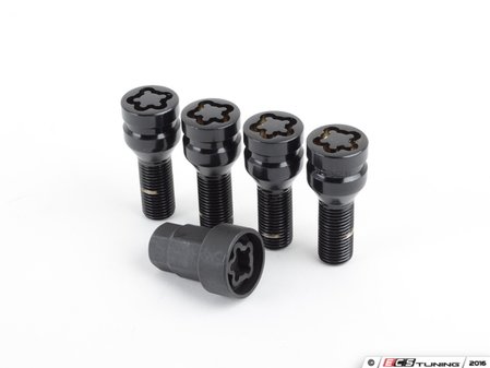 ES#3097130 - C674028F/BC - Black Chrome Cone Seat Wheel Locks - Set of 4 With Key - (NO LONGER AVAILABLE) - Featuring flower design security. M14x1.5x28mm - Taper Pro - 