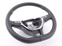 ES#3151385 - 5C0419091EAE74 - Piano Black Steering Wheel With Paddles - With Cruise Control - Black leather with black stitching, airbag not included - Genuine Volkswagen Audi - Volkswagen