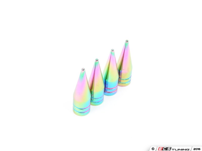 Sickspeed 4PCNEOVSSPIKES Spike Valve Stem Caps Neo Chrome