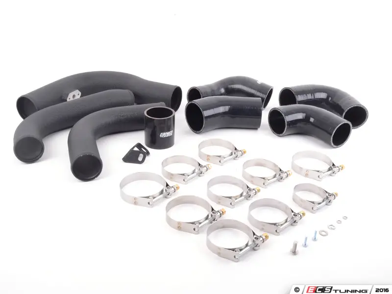 ECS 009037ecs01-01KT High Flow Intercooler Charge Pipe Kit Wrinkle  Black