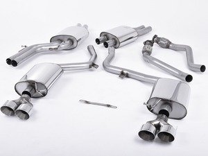 ES#2827483 - SSXAU366 - Cat-Back Exhaust System - Resonated - 2.37" stainless steel with quad 100mm polished tips - Milltek Sport - Audi