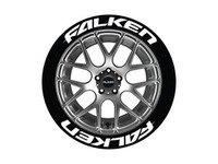 ES#3191769 - FAL1921758PS - Falken Tire Lettering Kit - White - 8 of Each - .75 inch tall Temporary Peel & Stick Tire Stickers for 19-21 inch tires - Tire Stickers - Audi BMW Volkswagen Mercedes Benz MINI Porsche