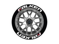 ES#3191799 - FALRED171818PS - Falken Tire Lettering Kit - White With Red Dash - 8 of Each - 1 inch tall Temporary Peel & Stick Tire Stickers for 17-18 inch tires - Tire Stickers - Audi BMW Volkswagen Mercedes Benz MINI Porsche