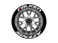 ES#3191815 - FAZRED1416154PS - Falken Azenis Tire Lettering Kit - White With Red Dash - 4 of Each - 1.5 inch tall Temporary Peel & Stick Tire Stickers for 14-16 inch tires - Tire Stickers - Audi BMW Volkswagen Mercedes Benz Porsche