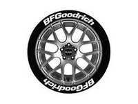 ES#3191660 - BFG17181258 - BFGoodrich Tire Lettering Kit - White - 8 of Each - 1.25 inch tall Permanent Raised Rubber Tire Stickers for 17-18 inch tires - Tire Stickers - Audi BMW Volkswagen Mercedes Benz MINI Porsche