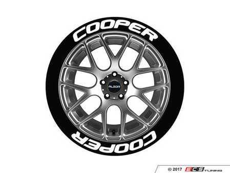 ES#3191724 - CO0P17181258 - Cooper Tire Lettering Kit - White - 8 of Each - 1.25 inch tall Permanent Raised Rubber Tire Stickers for 17-18 inch tires - Tire Stickers - Audi BMW Volkswagen Mercedes Benz MINI Porsche