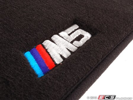 ES#194632 - 82110009046 - ///M Carpeted Floor Mats - Anthracite/Black - Features stitched M5 logo. Complete set of four. - Genuine BMW - BMW