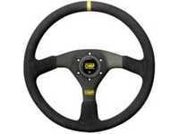 ES#3192149 - OD/1958 - Velocita Racing Steering Wheel - Black/Yellow Suede - Universal sport steering wheel with a 350mm diameter. - OMP - BMW