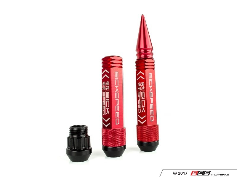 Sickspeed LNS3PBLK14X1.5 3Piece 140mm Spiked Lug Nuts Black