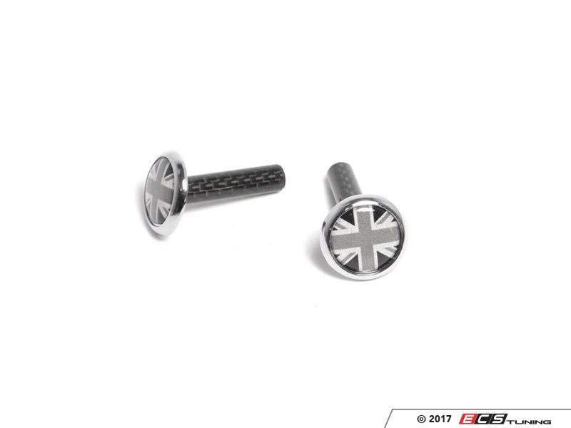 Go Badges IP224 Chrome Carbon Fiber Door Lock Pins (2pc Set) Black