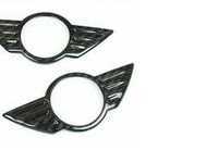 ES#3411629 - EP05 - MINI Cooper Carbon Fiber Front And Rear Logo Badges - Covers and surrounds the stock MINI wings badge, like an overlay - Go Badges - MINI