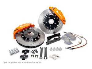 ES#3429146 - BKAU340-841SO - ProComp 8 Piston Big Brake Kit - 2-Piece Slotted Rotors (356mm) - With Orange Calipers - Eight-piston calipers, pads, two-piece rotors, stainless steel brake lines, and hardware - Ksport - Audi