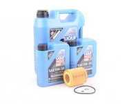 ES#3424299 - N54OCIlmKT - Liqui Moly Longtime High Tech Oil Change Kit - Includes seven quarts of Liqui Moly Longtime High Tech LL 5w-30 synthetic engine oil, Hengst oil filter and new drain plug - Assembled By ECS - BMW